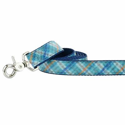 Blue Plaid Velvet Dog Leash 2 Hounds Design