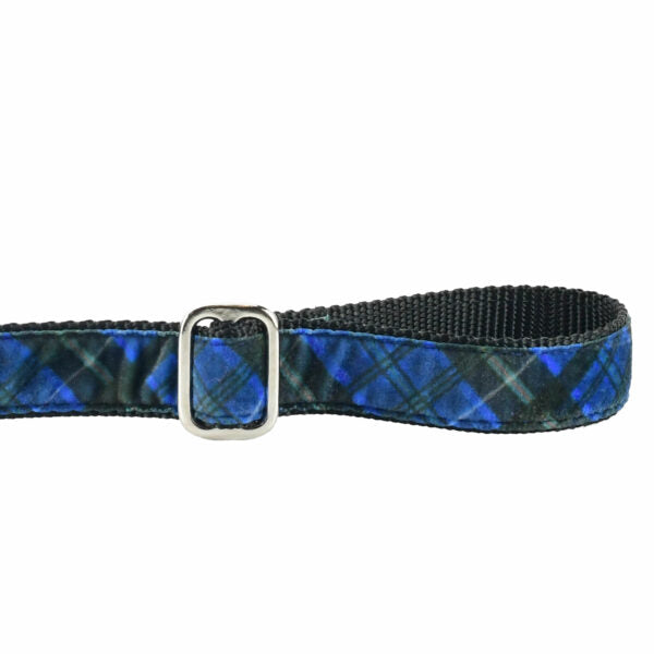 Midnight Winter Plaid Velvet Dog Leash 2 Hounds Design