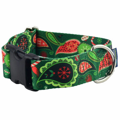 Holiday Paisley Dog Collar – EarthStyle 1.5 inch 2 Hounds Design