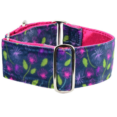 Midnight Dahlia Elite Velvet Dog Collar 2 Hounds Design