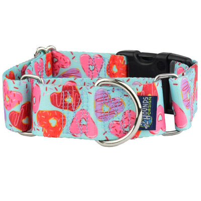 Sweet Sprinkles Heart Donut Buckle Martingale Dog Collar – EarthStyle 1.5 inch 2 Hounds Design