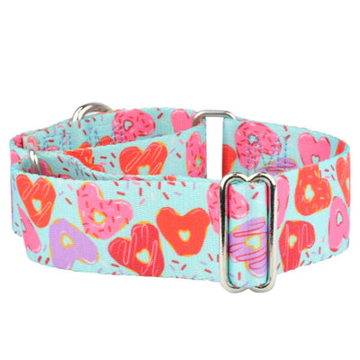 Sweet Sprinkles Heart Donut Martingale Dog Collar – EarthStyle 1.5 inch 2 Hounds Design