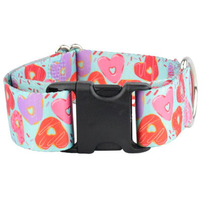 Sweet Sprinkles Heart Donut Dog Collar – EarthStyle 1.5 inch 2 Hounds Design