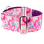 Pink Tie-Dye Elite Velvet Martingale Dog Collar 2 inch wide Martingale Dog Collar 2 Hounds Design