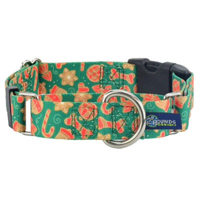 Holiday Cookies Christmas Buckle Martingale Dog Collar – EarthStyle 1 inch 2 Hounds Design