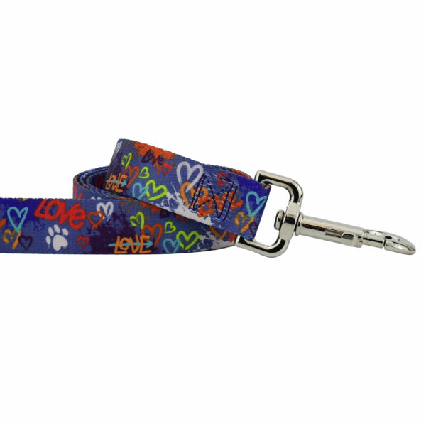 Love Graffiti Blue Dog Leash – EarthStyle 2 Hounds Design