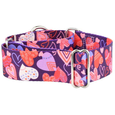 Wild Hearts Martingale Dog Collar – EarthStyle 1.5 inch 2 Hounds Design