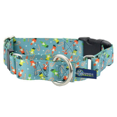 Jolly Gnomes Buckle Martingale Dog Collar – EarthStyle 1 inch 2 Hounds Design