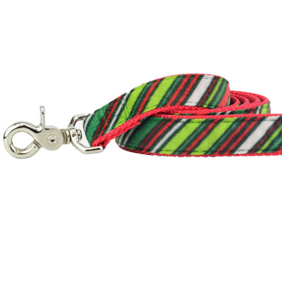 Christmas Stripes Velvet Dog Leash 2 Hounds Design