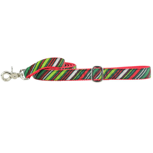 Christmas Stripes Velvet Dog Leash 2 Hounds Design