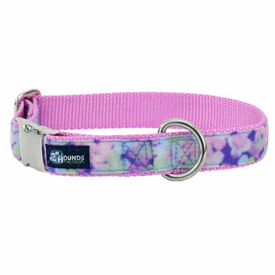 Hydrangea Velvet Essential Dog Collar 1 inch wide 2 Hounds Design