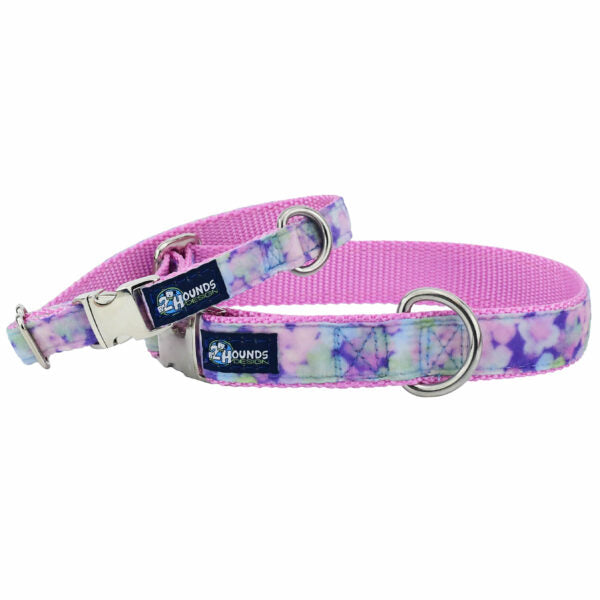 Hydrangea Velvet Essential Buckle Martingale Dog Collar Martingale Dog Collar 2 Hounds Design