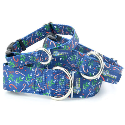 Kiss The Dog Christmas Holiday Buckle Martingale Dog Collar – EarthStyle Martingale Dog Collar 2 Hounds Design