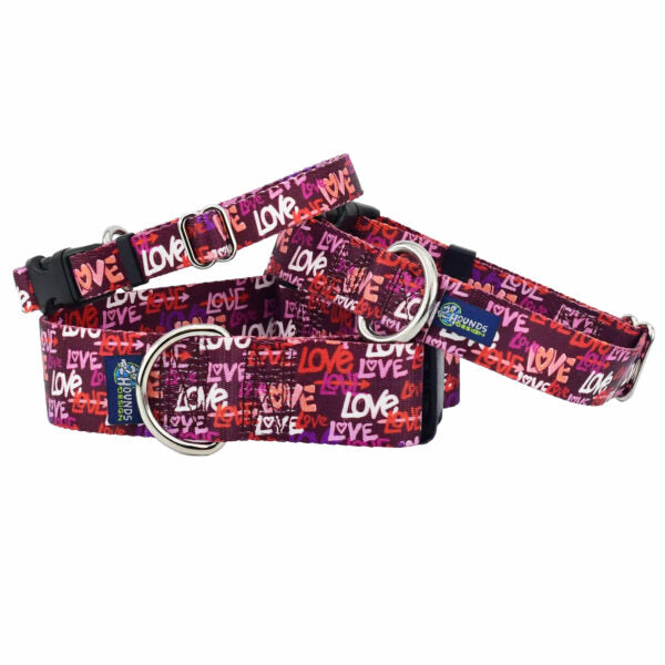 Love Graffiti Red Buckle Martingale Dog Collar – EarthStyle Martingale Dog Collar 2 Hounds Design