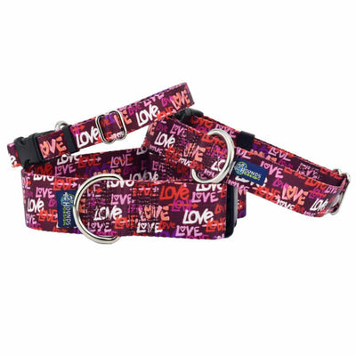 Love Graffiti Red Dog Collar – EarthStyle Dog Collar 2 Hounds Design