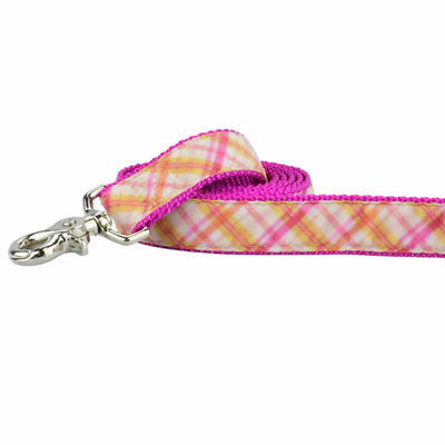 Pink Plaid Velvet Dog Leash 2 Hounds Design