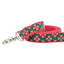 Poinsettia Holiday Velvet Dog Leash (1″ Only) 2 Hounds Design