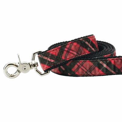 Classic Winter Plaid Velvet Dog Leash 2 Hounds Design