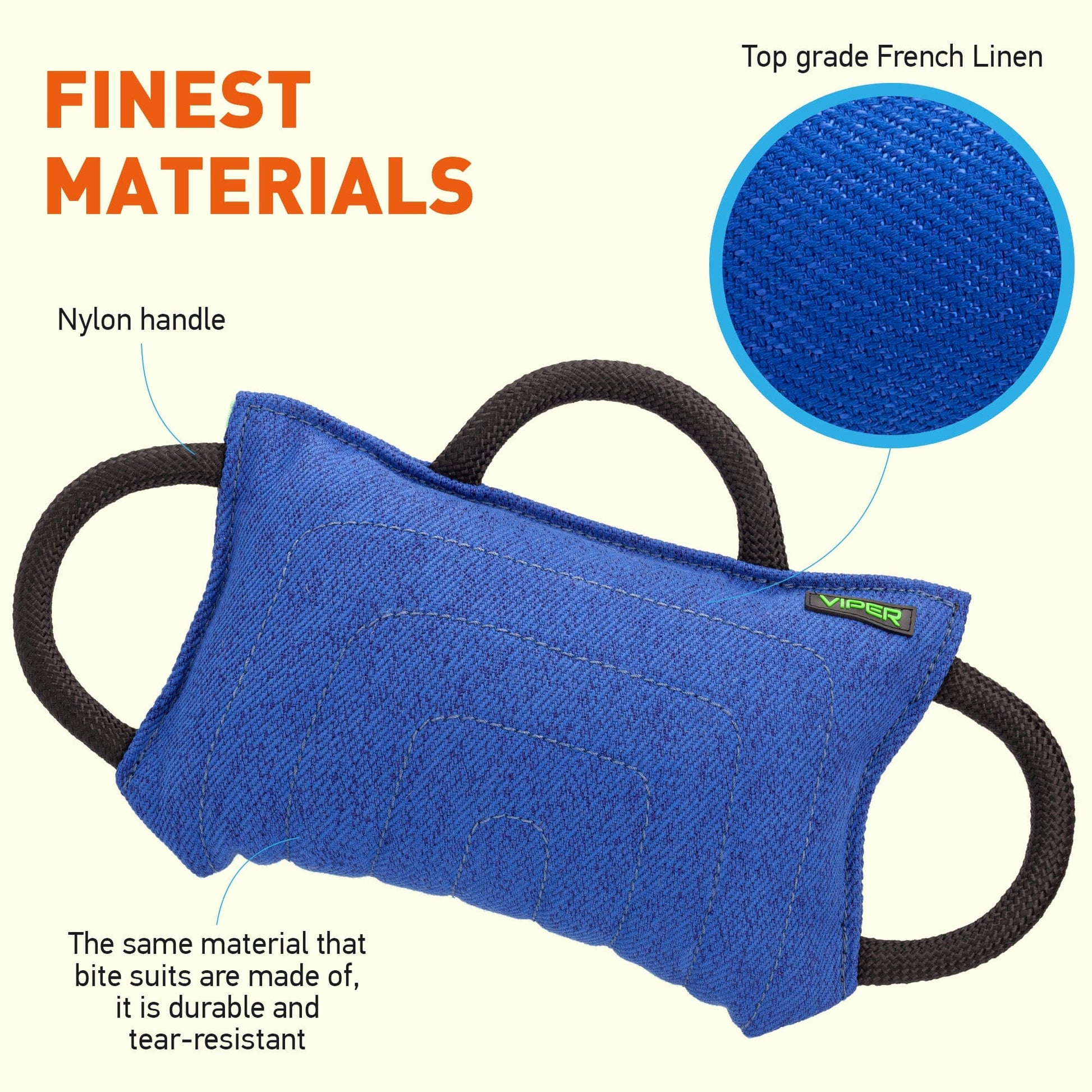 Viper French Linen Classic Bite Pillow Dog Toys Dogline