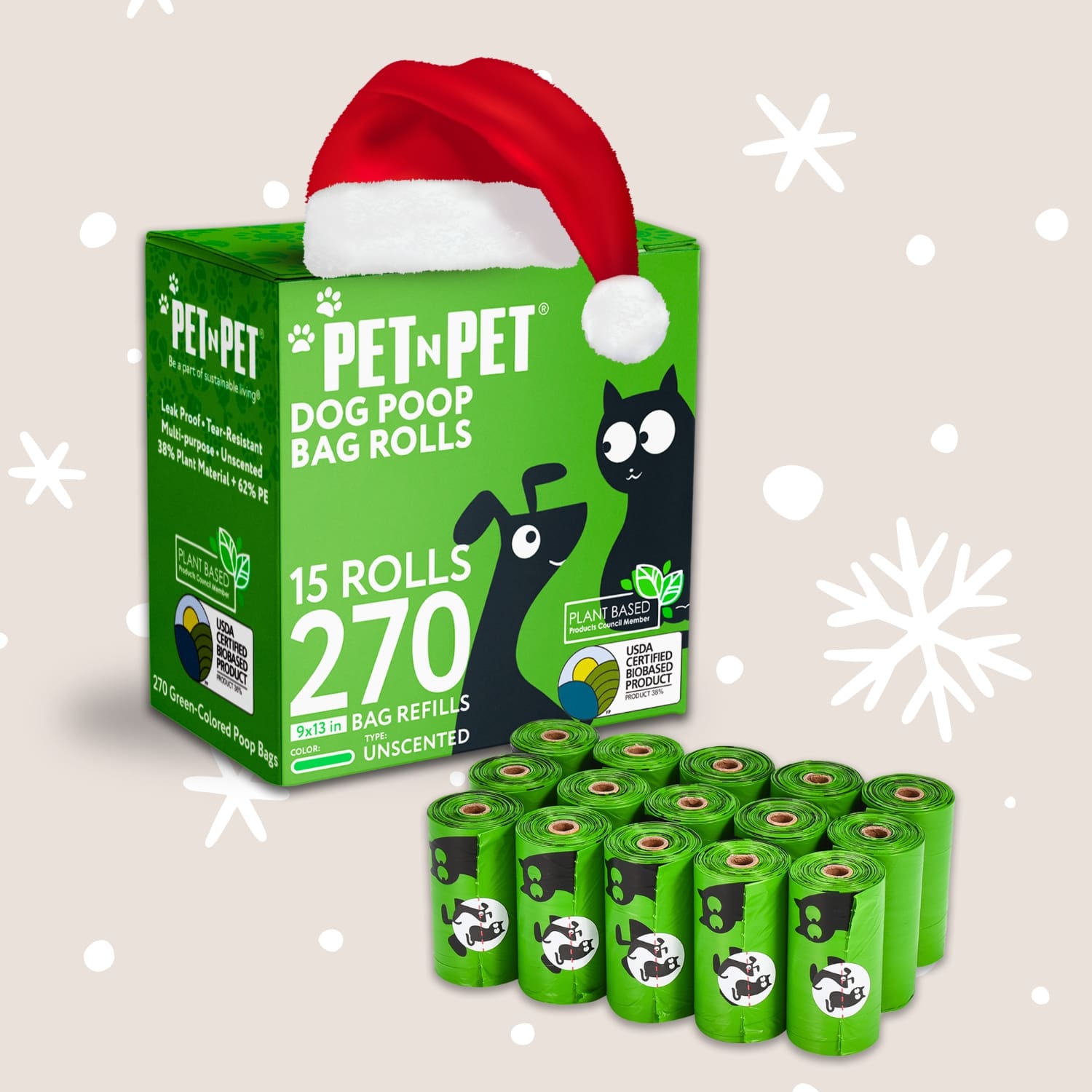 41% Plant-based Poop Bags 270 Bags Pet Waste Bags Pet N Pet ®