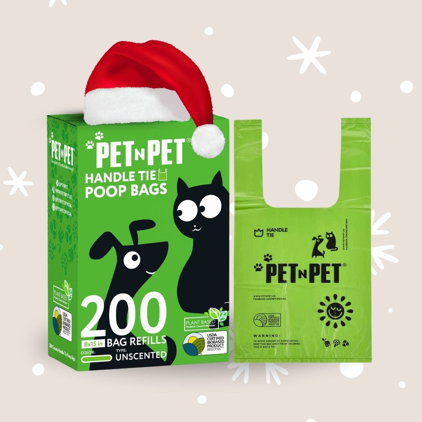 Handle Tie Dog Poop Bags 200 Bags Pet Waste Bags Pet N Pet ®