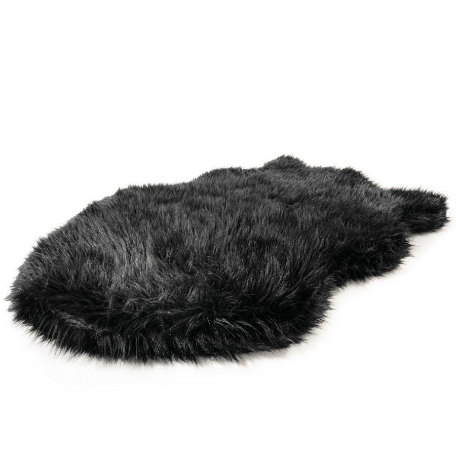 PupRug by Paw.com® Faux Fur Orthopedic Dog Bed - Curve Midnight Black Dog Beds Paw.com