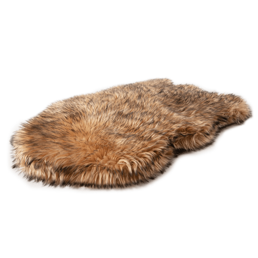 PupRug by Paw.com® Faux Fur Orthopedic Dog Bed - Curve Sable Tan Dog Beds Paw