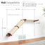 Slanted Cat Scratcher for Wall English Chestnut Bamboo 2-Tier Double Natural Canvas Cat Scratcher Catastrophic Creations