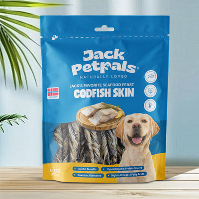 Jack PetPals Seafood Feast Codfish Skin Treat Chews (6oz) Dog Treats American Pet Supplies