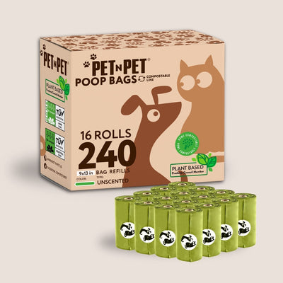 Plant-based Dog Poop Bags 240 Bags Pet Waste Bags Pet N Pet ®