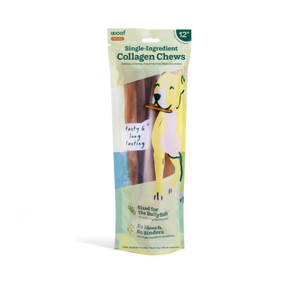 BullySafe Chews - Pure Collagen Beef 12-inch 5 pack Woof