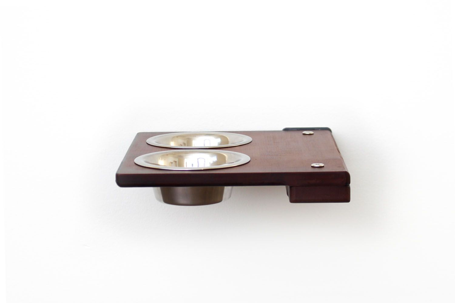 Wall Mounted Cat Feeding Shelf Standard English Chestnut Bamboo 18" Solid Shelf Cat shelves/bed Catastrophic Creations