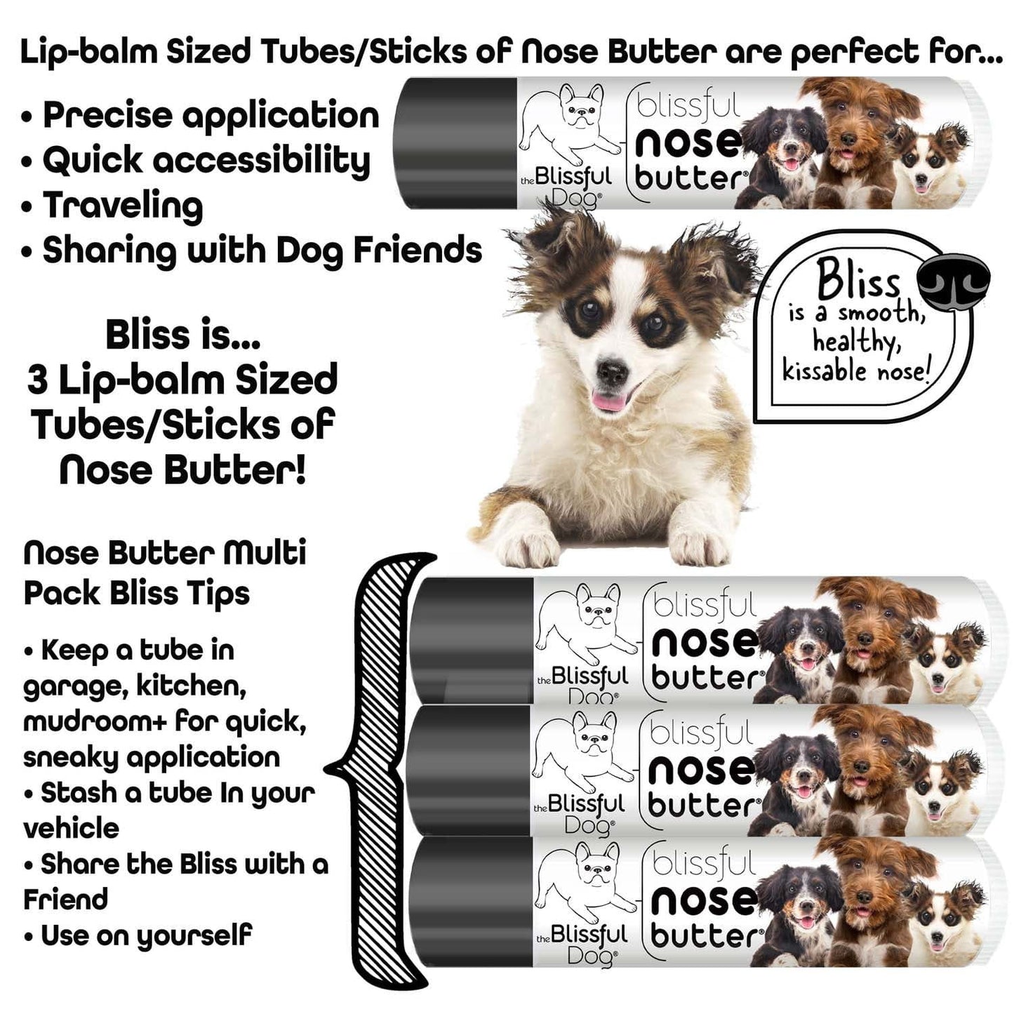 3 Cute Puppies Nose Butter NOSE BUTTER® The Blissful Dog