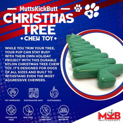 Christmas Tree Nylon Dog Chew Toy for Aggressive Chewers | USA Made & FDA Compliant Nylon Dog Toys SodaPup/True Dogs, LLC