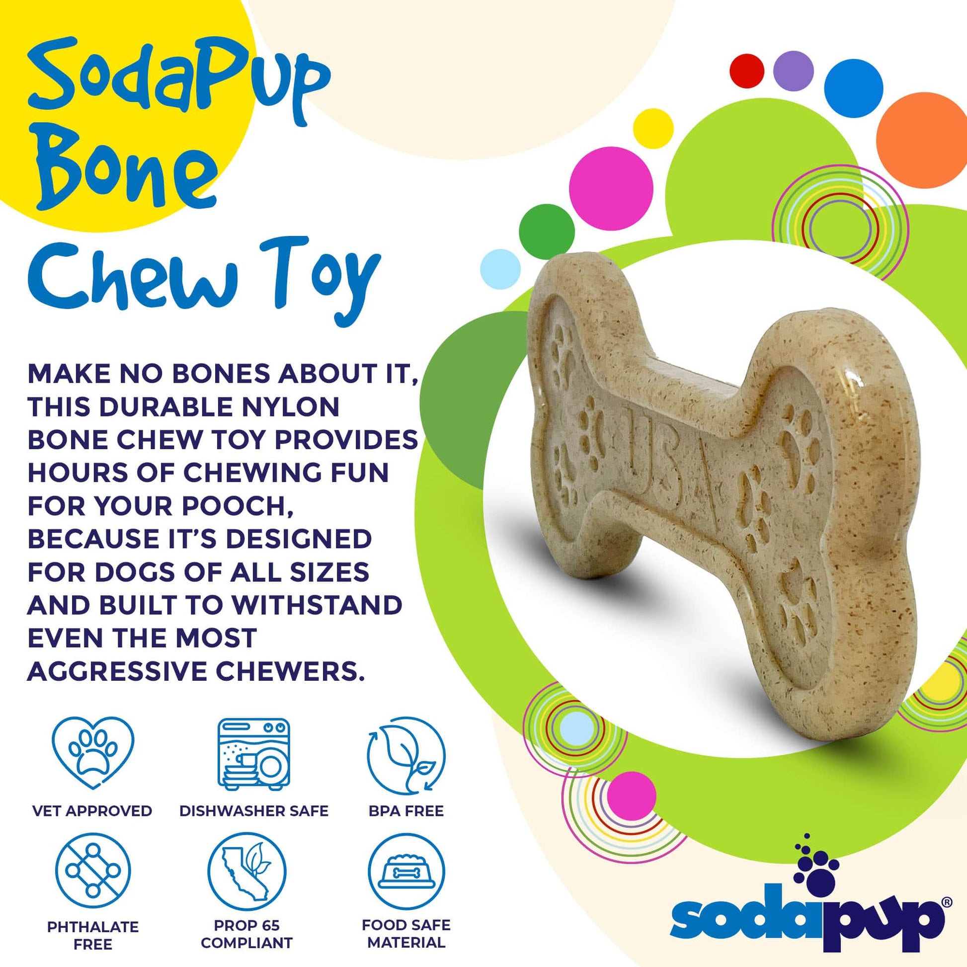 Bone eChew Ultra Durable Nylon Dog Chew Toy Nylon Dog Toys SodaPup/True Dogs, LLC