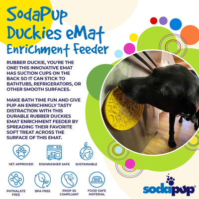 Rubber Duckies emat - Enrichment Lick Mat for Dogs and Cats - with Suction Cups | Bath Time Design | SodaPup USA Made EMAT SodaPup/True Dogs, LLC