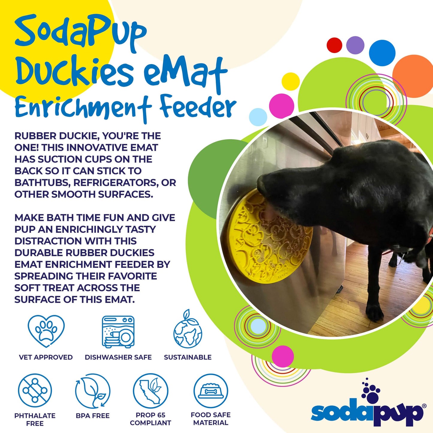 DUCKIES design eMAT ENRICHMENT lick mat with Suction Cups T&T