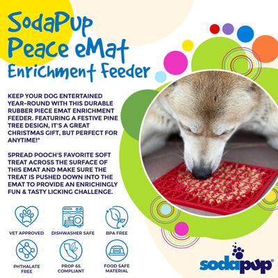 "Peace" Christmast Tree Dog Lick Mat | eMat Enrichment Lick Mat | SodaPup EMAT SodaPup/True Dogs, LLC