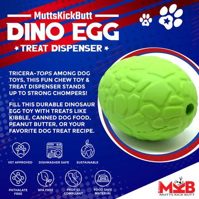 Dinosaur Egg eDispenser Durable Rubber Chew Toy & Treat Dispenser Rubber Dog Toys SodaPup/True Dogs, LLC