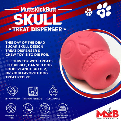 Sugar Skull eDispenser Durable Rubber Chew Toy & Treat Dispenser Rubber Dog Toys SodaPup/True Dogs, LLC