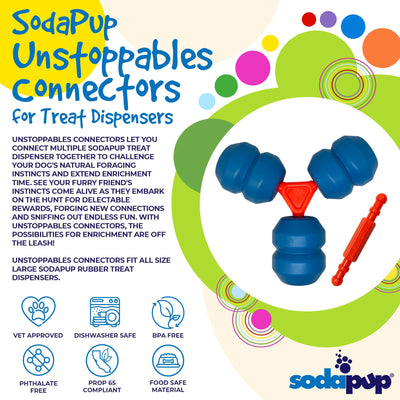 Unstoppables Connectors for SodaPup Rubber Treat Dispensers - 2 Pack Nylon Dog Toys SodaPup/True Dogs, LLC