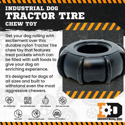 Tractor Tire Nylon Dog Chew Toy for Super Chewers | USA Made & FDA Compliant Nylon Dog Toys SodaPup/True Dogs, LLC