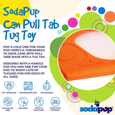 Pop Top Rubber Tug Toy for Interactive Play Rubber Dog Toys SodaPup/True Dogs, LLC