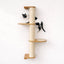 Wall Mounted Cat Climbing Pole - Sisal Natural Bamboo 3-Tier Leaf Shelf Natural Cork Pad Cat Scratcher Catastrophic Creations