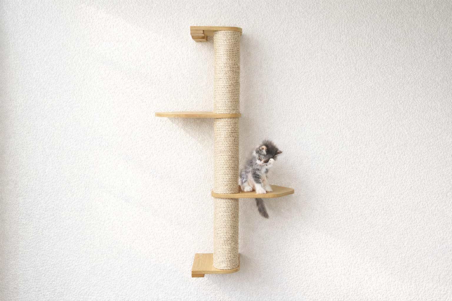 Wall Mounted Cat Climbing Pole - Sisal Cat Scratcher Catastrophic Creations