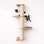 Wall Mounted Cat Climbing Pole - Sisal Natural Bamboo 3-Tier Leaf Shelf Charcoal Cork Pad Cat Scratcher Catastrophic Creations