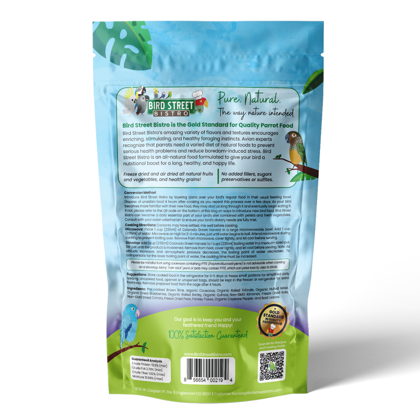 Colorado Green Harvest- Feast on The Fly Parrot Food Bird Street Bistro