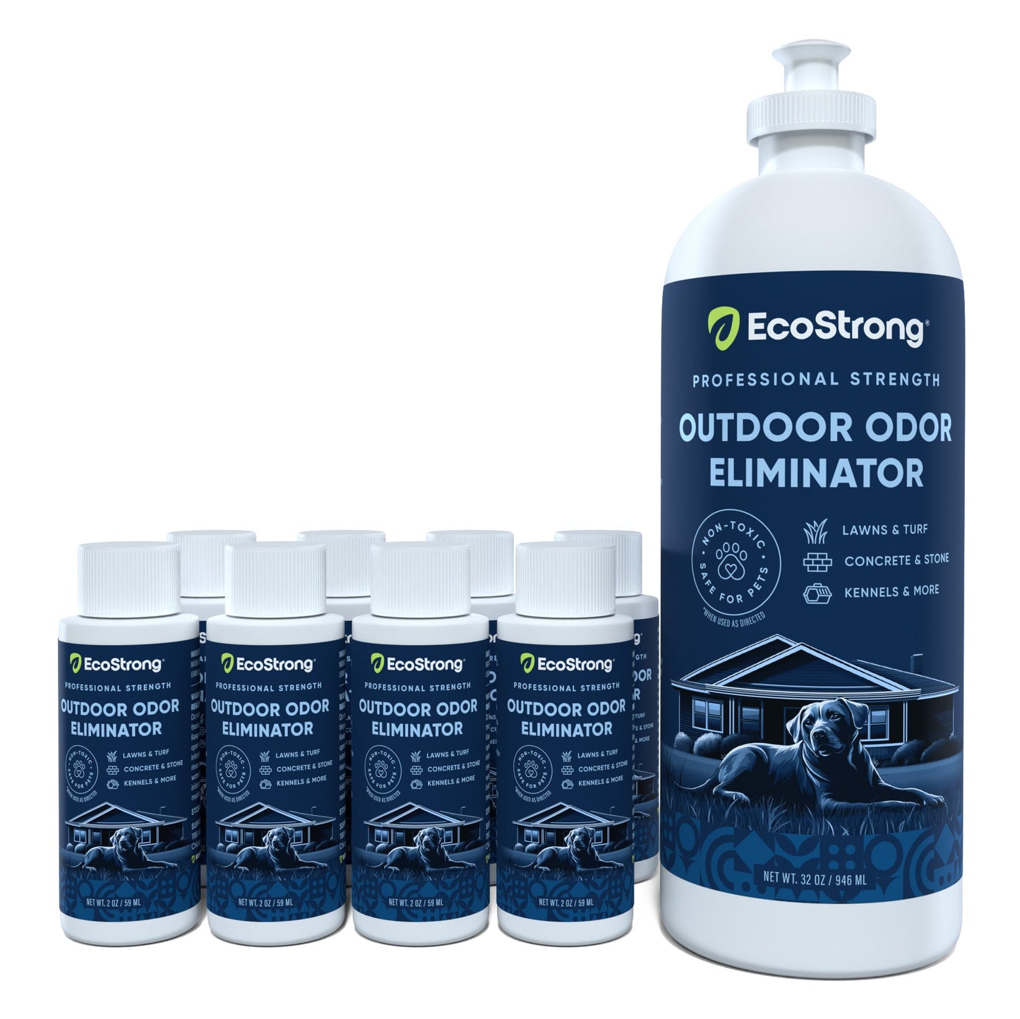 Outdoor Odor Eliminator 10 x 2 oz Shots and Sprayer Bottle Pet & Animal > Outdoor Odor EcoStrong