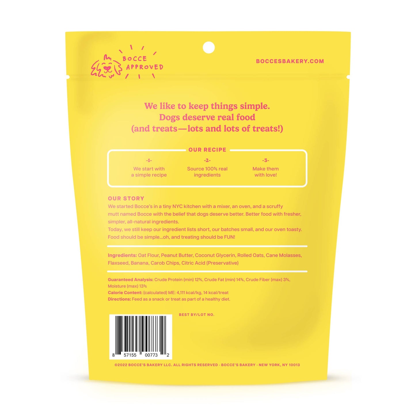 Bocce's Bakery PB-Banana Chip Soft & Chewy Dog Treats 6oz Soft & Chewy Antelope Pets