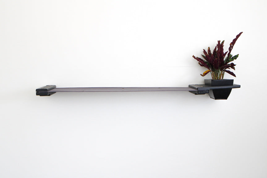 Cat Hammock Wall with Planter Onyx Bamboo Charcoal Gray Canvas 32" Cat Hammock Catastrophic Creations